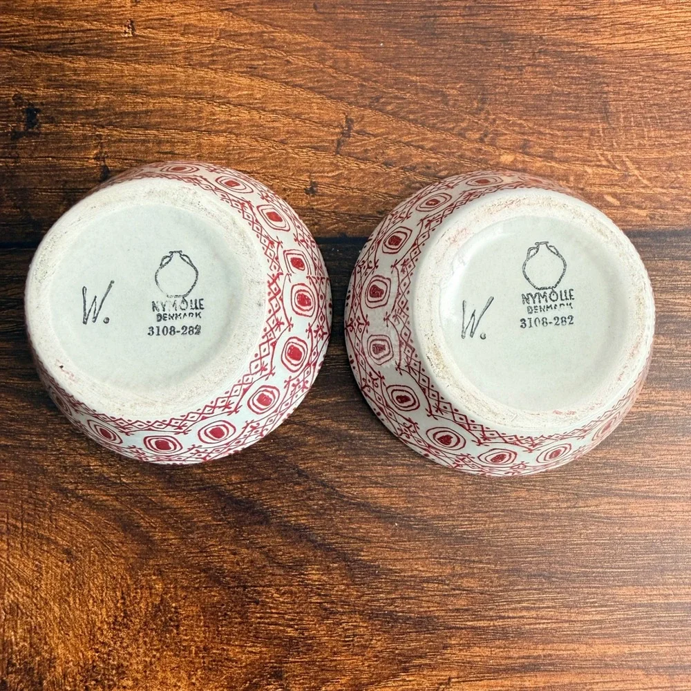 Nymolle Bjorn Wiinblad Pair Red Danish Candle Holders 3108-282 MCM
